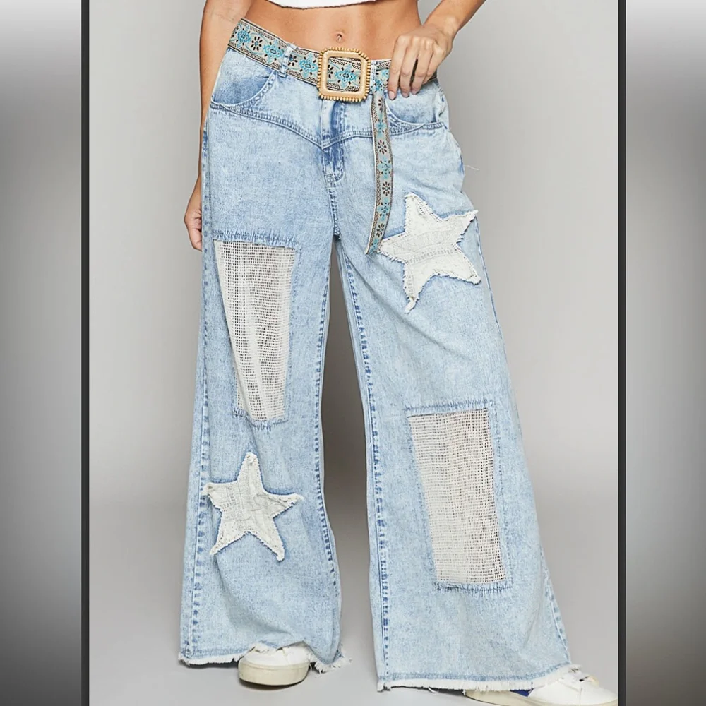 100 ๐POL Crochet See Through Star pants - Picture 1 of 5